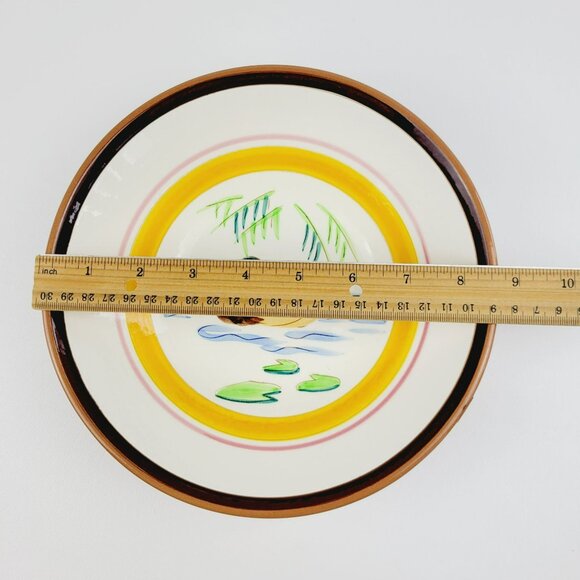 Rare Stangl Pottery Country Life 8" Serving Bowl, Hand-Painted Duck in Pond, USA - Picture 8 of 12